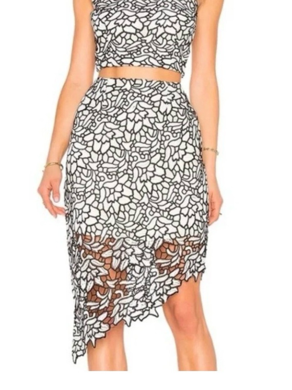 Keepsake lace skirt NWT XS asymmetrical cut out